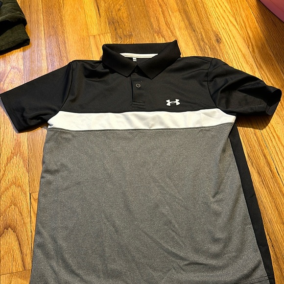 Under Armour black, white, and gray polo size large - Picture 1 of 4